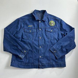 Vintage United States Army‎ Denim Trucker Jacket Size 2XL Blue Army Patches